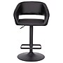 Flash Furniture Erik Contemporary Vinyl Barstool with Rounded Mid-Back, Black with Black Base (CH122070BKBK)~#|#~sp191790753_sc7
