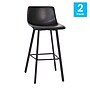Flash Furniture Caleb Modern Metal and Faux Leather Armless Barstool, Black, 2 Pieces (CH21206930BK)~#|#~sp191790897_sc7