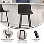 Flash Furniture Caleb Modern Metal and Faux Leather Armless Barstool, Black, 2 Pieces (CH21206930BK)~#|#~sp191790899_sc7