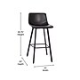 Flash Furniture Caleb Modern Metal and Faux Leather Armless Barstool, Black, 2 Pieces (CH21206930BK)~#|#~sp191790900_sc7