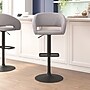 Flash Furniture Erik Contemporary Fabric Barstool with Rounded Mid-Back, Gray with Black Base (CH122070GYFABBK)~#|#~sp191790937_sc7