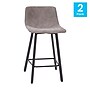 Flash Furniture Caleb Modern Metal and Faux Leather Armless Counter Height Stool, Gray, 2 Pieces (CH21206924GY)~#|#~sp191790995_sc7