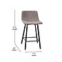 Flash Furniture Caleb Modern Metal and Faux Leather Armless Counter Height Stool, Gray, 2 Pieces (CH21206924GY)~#|#~sp191790998_sc7