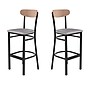 Flash Furniture Wright Transitional Metal Boomerang Back Commercial Barstools, Black/Birch/Gray, 2-Pieces/Pack (2XUDG6V6GYVNAT)~#|#~sp191791004_sc7