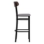 Flash Furniture Wright Transitional Metal Boomerang Back Commercial Barstools, Black/Walnut/Gray, 2-Pieces/Pack (2XUDG6V6GYVWAL)~#|#~sp191791169_sc7