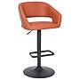 Flash Furniture Erik Contemporary Vinyl Barstool with Rounded Mid-Back, Cognac with Black Base (CH122070BRBK)~#|#~sp191791296_sc7