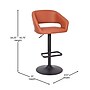 Flash Furniture Erik Contemporary Vinyl Barstool with Rounded Mid-Back, Cognac with Black Base (CH122070BRBK)~#|#~sp191791305_sc7