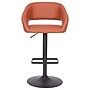 Flash Furniture Erik Contemporary Vinyl Barstool with Rounded Mid-Back, Cognac with Black Base (CH122070BRBK)~#|#~sp191791306_sc7