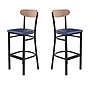 Flash Furniture Wright Transitional Metal Boomerang Back Commercial Barstools, Black/Birch/Blue, 2-Pieces/Pack (2XUDG6V6BLVNAT)~#|#~sp191791381_sc7