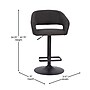 Flash Furniture Erik Contemporary Fabric Barstool with Rounded Mid-Back, Charcoal with Black Base (CH122070CHFABBK)~#|#~sp191791413_sc7