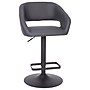 Flash Furniture Erik Contemporary Vinyl Barstool with Rounded Mid-Back, Gray with Black Base (CH122070GYBK)~#|#~sp191791481_sc7