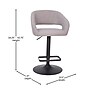 Flash Furniture Erik Contemporary Vinyl Barstool with Rounded Mid-Back, Gray with Black Base (CH122070GYBK)~#|#~sp191791487_sc7