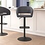 Flash Furniture Erik Contemporary Vinyl Barstool with Rounded Mid-Back, Gray with Black Base (CH122070GYBK)~#|#~sp191791494_sc7