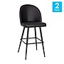 Flash Furniture Lyla Modern Faux Leather High Back Barstool, Black, 2 Pieces (AY1026H30BK)~#|#~sp191793194_sc7
