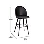 Flash Furniture Lyla Modern Faux Leather High Back Barstool, Black, 2 Pieces (AY1026H30BK)~#|#~sp191793198_sc7