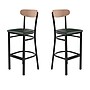 Flash Furniture Wright Transitional Metal Boomerang Back Commercial Barstools, Black/Birch/Green, 2-Pieces/Pack (2XUDG6V6GNVNAT)~#|#~sp191793275_sc7