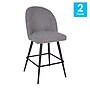 Flash Furniture Lyla Modern Faux Linen High Back Counter Height Stool, Gray, 2 Pieces (AY1026H26GYFAB)~#|#~sp191793469_sc7
