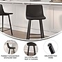 Flash Furniture Caleb Modern Metal and Faux Leather Armless Counter Height Stool, Black, 2 Pieces (CH21206924BK)~#|#~sp191793665_sc7