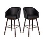 Flash Furniture Margo Modern Faux Leather and Beechwood Barstool, Black, 2 Pieces (2AY192830BK)~#|#~sp191793707_sc7
