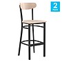 Flash Furniture Wright Transitional Metal Boomerang Back Commercial Barstools, Black/Birch, 2-Pieces/Pack (2XUDG6V6BNAT)~#|#~sp191793741_sc7