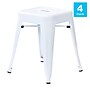 Flash Furniture Kai Industrial Iron Table Height Stackable Restaurant Stool without Back, White, 4-Pieces/Pack (ETBT350318WH)~#|#~sp191793804_sc7