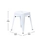 Flash Furniture Kai Industrial Iron Table Height Stackable Restaurant Stool without Back, White, 4-Pieces/Pack (ETBT350318WH)~#|#~sp191793808_sc7