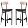 Flash Furniture Wright Transitional Metal Boomerang Back Commercial Barstools, Black/Birch, 2-Pieces/Pack (2XUDG6V6BVNAT)~#|#~sp191793928_sc7