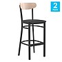 Flash Furniture Wright Transitional Metal Boomerang Back Commercial Barstools, Black/Birch, 2-Pieces/Pack (2XUDG6V6BVNAT)~#|#~sp191793935_sc7