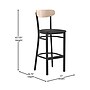 Flash Furniture Wright Transitional Metal Boomerang Back Commercial Barstools, Black/Birch, 2-Pieces/Pack (2XUDG6V6BVNAT)~#|#~sp191794238_sc7