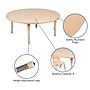 Flash Furniture Wren 45" Round Activity Table, Height Adjustable, Natural (YUYCX005NTTBNT)~#|#~sp192322837_sc7