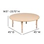 Flash Furniture Wren 45" Round Activity Table, Height Adjustable, Natural (YUYCX005NTTBNT)~#|#~sp192322842_sc7