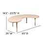 Flash Furniture Wren 65" Half-Moon Activity Table, Height Adjustable, Natural (YUYCX04MOONTBNT)~#|#~sp192322866_sc7