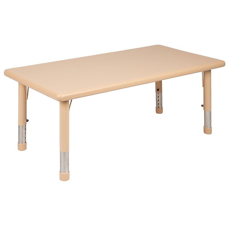 Flash Furniture Wren Rectangular Activity Table, 24" x 48", Height Adjustable, Natural (YUYCX001RECTBNT) image 1