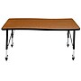 Flash Furniture Wren Rectangular Wave Mobile Activity Table, 28" x 47.5", Height Adjustable, Oak (XUA3048CONOKTPC)~#|#~sp192322907_sc7