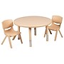 Flash Furniture Emmy 33" Round Activity Table Set, Height Adjustable, Natural (YCX73RNDTBLNAR)~#|#~sp192322911_sc7