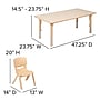 Flash Furniture Emmy Rectangular Activity Table Set, 23.625" x 47.25", Height Adjustable, Natural (YU06034RECTBLNA)~#|#~sp192322929_sc7