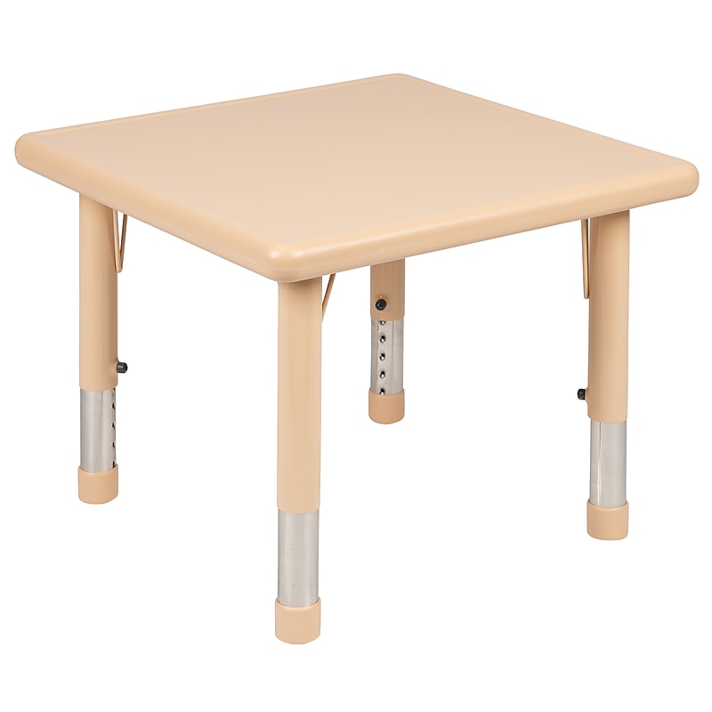Flash Furniture Wren Square Activity Table, 24" x 24", Height Adjustable, Natural (YUYCX002SQRTBNT) image 1