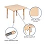 Flash Furniture Wren Square Activity Table, 24" x 24", Height Adjustable, Natural (YUYCX002SQRTBNT)~#|#~sp192323050_sc7