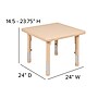 Flash Furniture Wren Square Activity Table, 24" x 24", Height Adjustable, Natural (YUYCX002SQRTBNT)~#|#~sp192323051_sc7