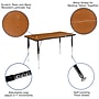 Flash Furniture Wren Rectangular Wave Activity Table, 28" x 47.5", Height Adjustable, Oak (XUA3048CONOAKTA)~#|#~sp192323099_sc7