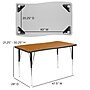 Flash Furniture Wren Rectangular Wave Activity Table, 28" x 47.5", Height Adjustable, Oak (XUA3048CONOAKTA)~#|#~sp192323100_sc7