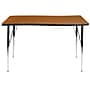 Flash Furniture Wren Rectangular Wave Activity Table, 28" x 47.5", Height Adjustable, Oak (XUA3048CONOAKTA)~#|#~sp192323107_sc7