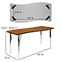 Flash Furniture Wren Rectangular Wave Activity Table, 26" x 60", Height Adjustable, Oak (XUA3060CONOAKTA)~#|#~sp192323116_sc7