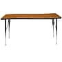 Flash Furniture Wren Rectangular Wave Activity Table, 26" x 60", Height Adjustable, Oak (XUA3060CONOAKTA)~#|#~sp192323118_sc7