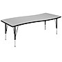 Flash Furniture Wren Rectangular Wave Activity Table, 26" x 60", Height Adjustable, Gray (XUA3060CONGYTP)~#|#~sp192323122_sc7
