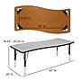 Flash Furniture Wren Rectangular Wave Activity Table, 26" x 60", Height Adjustable, Gray (XUA3060CONGYTP)~#|#~sp192323129_sc7