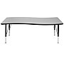 Flash Furniture Wren Rectangular Wave Activity Table, 26" x 60", Height Adjustable, Gray (XUA3060CONGYTP)~#|#~sp192323131_sc7