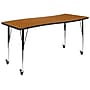 Flash Furniture Wren Rectangular Wave Mobile Activity Table, 26" x 60", Height Adjustable, Oak (XUA3060CONOKTAC)~#|#~sp192323135_sc7