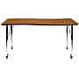 Flash Furniture Wren Rectangular Wave Mobile Activity Table, 26" x 60", Height Adjustable, Oak (XUA3060CONOKTAC)~#|#~sp192323143_sc7