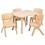 Flash Furniture Emmy Rectangular Activity Table Set, 21.875" x 26.625", Height Adjustable, Natural (YU09834RECTBLNA)~#|#~sp192323149_sc7
